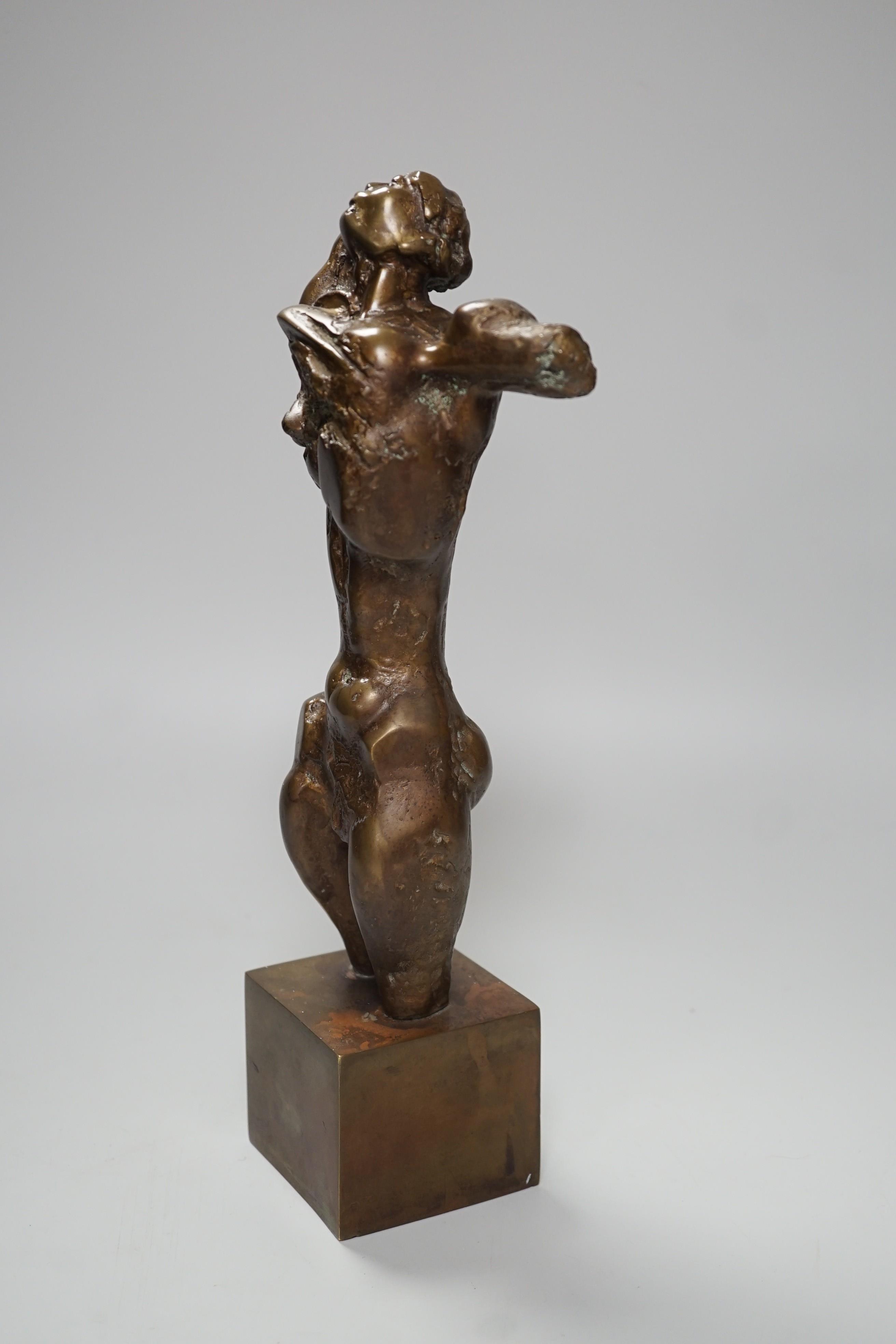 A bronze brutalist sculpture by Bogomil Zhivkov (Bulgarian, b.1945) 30cm